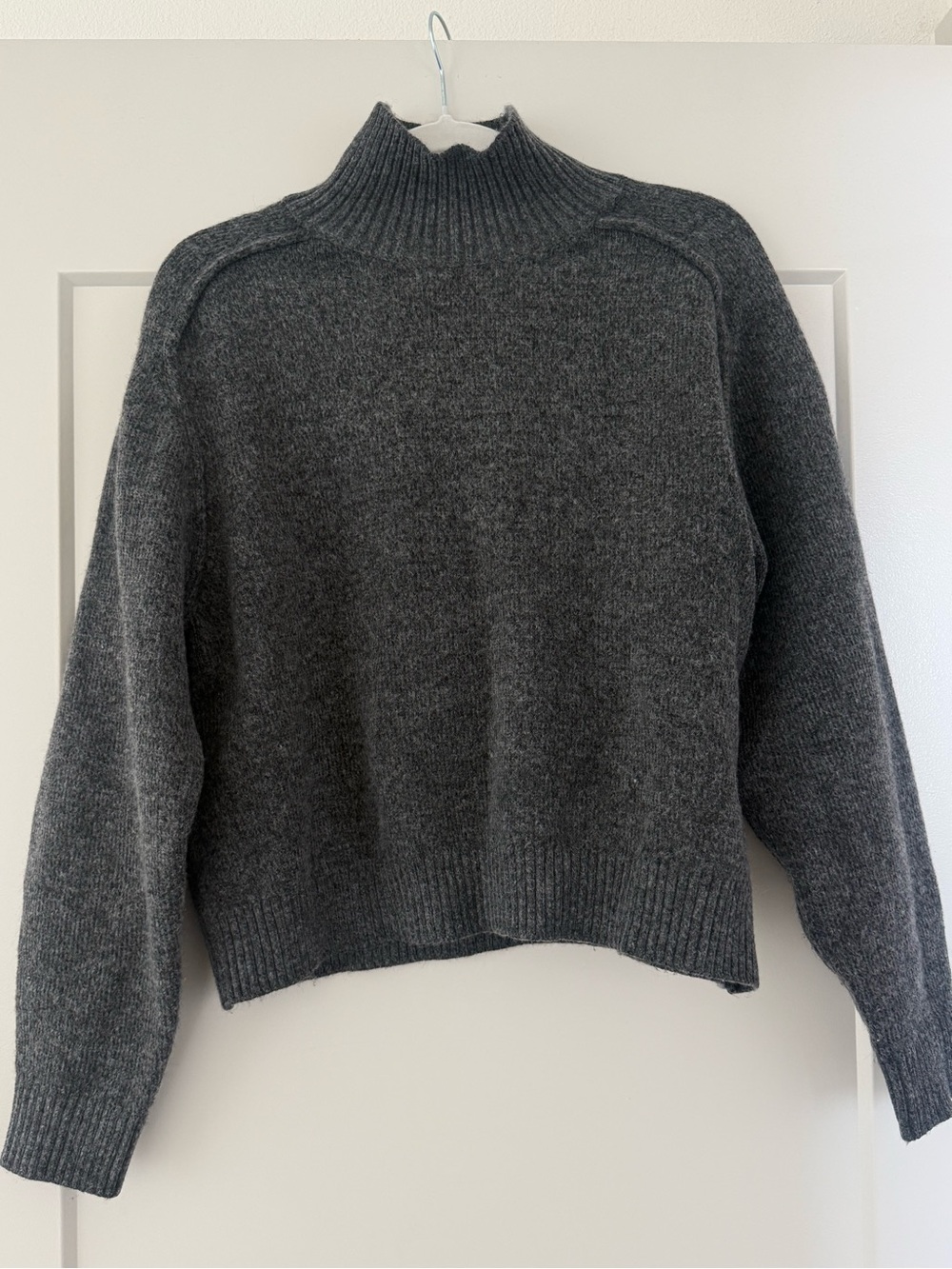 H&M Women's Charcoal Grey Funnel Neck Sweater